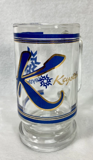 Vtg Rare KEYSTONE COLORADO Ski Resort Clear Heavy Glass Coffee Mug Beer Stein