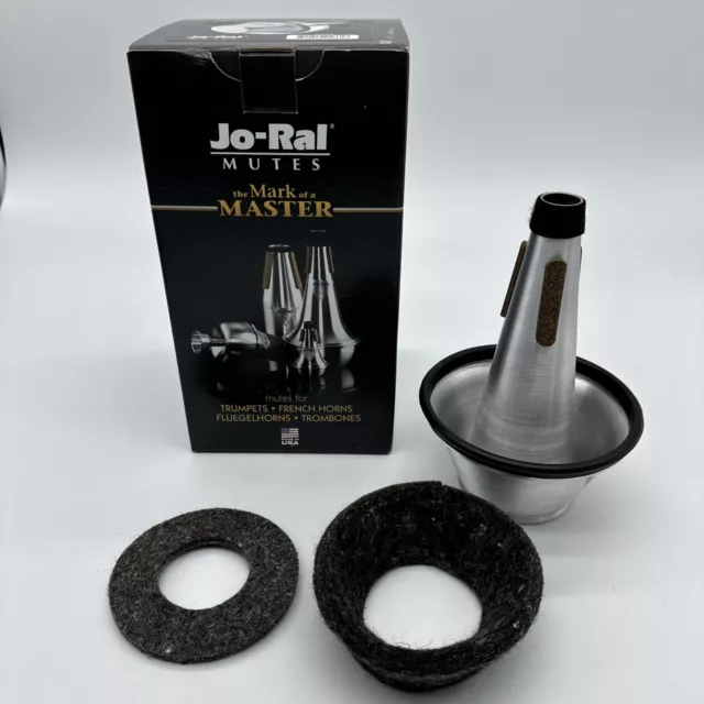 Jo-Ral Mutes TPT3 Tri-Tone Trumpet Cup Mute Regular w/ Felt Inserts Made USA Box