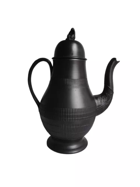 Antique 18th C Widow Neale Elijah Mayer & Son Black Basalt Teapot Wedgwood Style