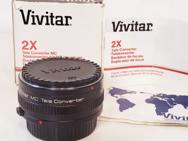 Vivitar 2x Tele Converter Mc O/om Olympus Camera Lens 2x-21