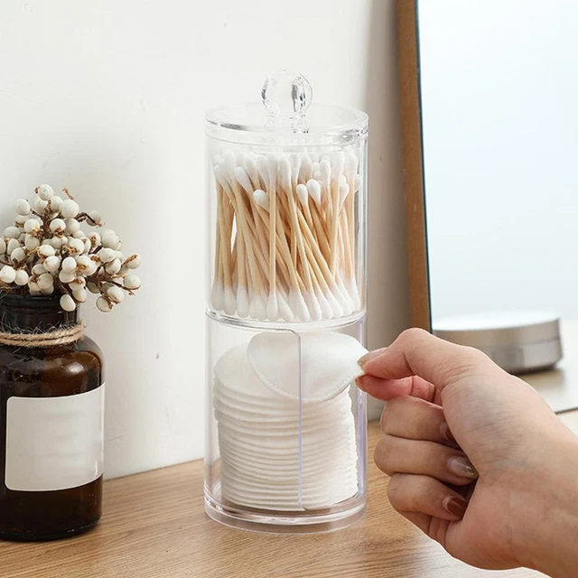 Cotton Swab Storage Box Makeup Organizer Bathroom Jar Cotton Pad Swab BEST Y1Z8