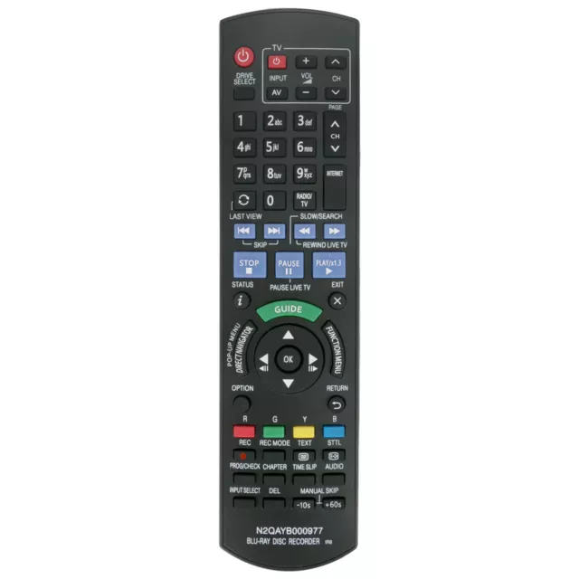 N2QAYB000977 Remote for Panasonic Blu Ray Recorder IR6 DMRBWT945 DMRBWT945GL