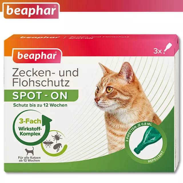 Beaphar Tiques Et Protection Anti-puce Spot-On pour Chats ( 3x 0,8 ML) Parasites