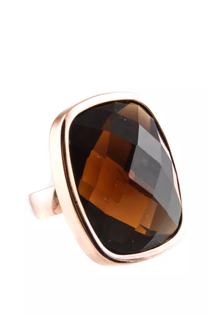 Folli Follie Womens Brown Resin Gold Tone Cocktail Ring Size 5.25