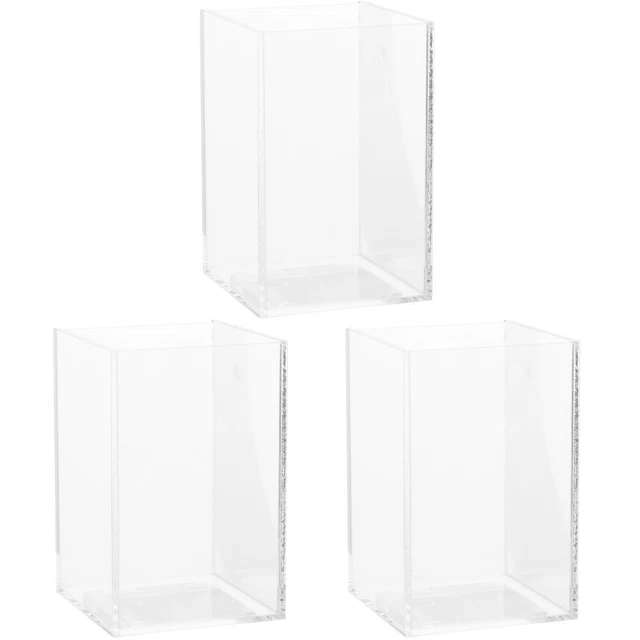 3x Small Tank Betta Tank Acrylic Fish Tank for Office Desktop Decor