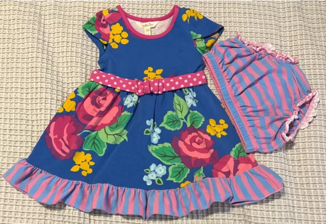 Matilda Jane Bring You Roses Dress & Diaper Cover Brilliant Daydream Size 18/24M