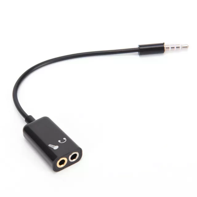3.5mm Mic Audio jack to Headphone Microphone Y Splitter Cable Converter Adap  Mp