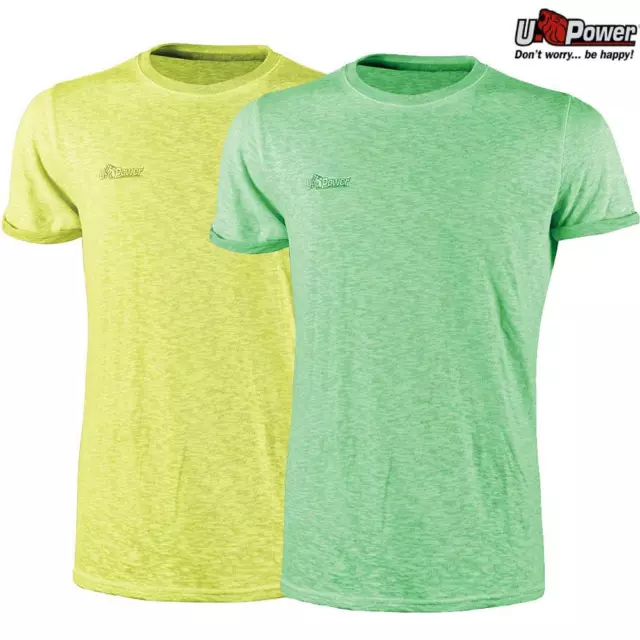 T-Shirt da lavoro U-Power maglietta in cotone traspirante maglia Slim-Fit Fluo