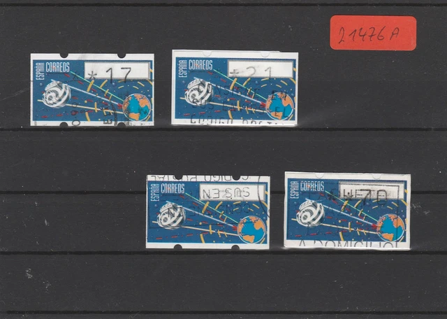 Spanien   Automatenmarken  gestempelt   4x  MiNr. 14