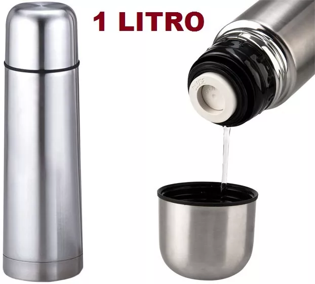 Termo De Acero Inoxidable 1 Litro Agua Caliente Y Fria Tee Cafe Leche Biberon