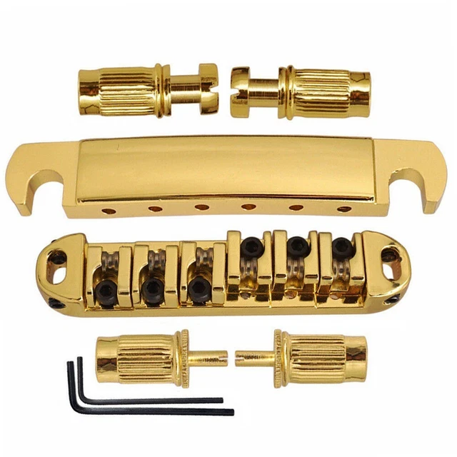 4PCS Metal Electric Guitar Bridge Selle 4 Cordes Basse Pressure Selle Rempla OBF