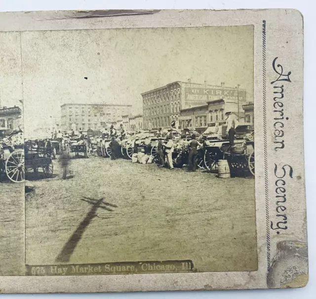 Antique Stereoview Chicago Il Hay Market Massacre Riot Affair James S Kirk Soap