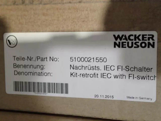 1x  Nachrüsts. IEC FI-Schaltern Betonrüttler Innenrüttler Wacker Neuson IEC45/23