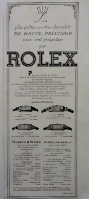 publicite   advertising    MONTRES  ROLEX  PRINCESSE   ANNEE 1933  N°A3117