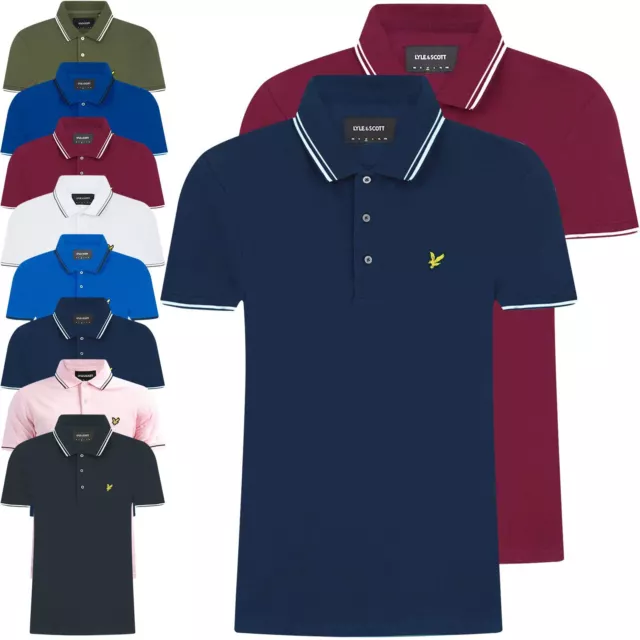 Mens Ex-Brand Polo Shirt Short Sleeve Pique T-Shirt Tipping Collar Top New