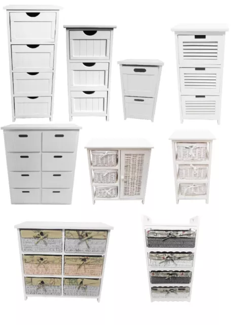 Assembled White Chest of Drawer Hallway Kids Bedside Table Storage Unit Cabinet