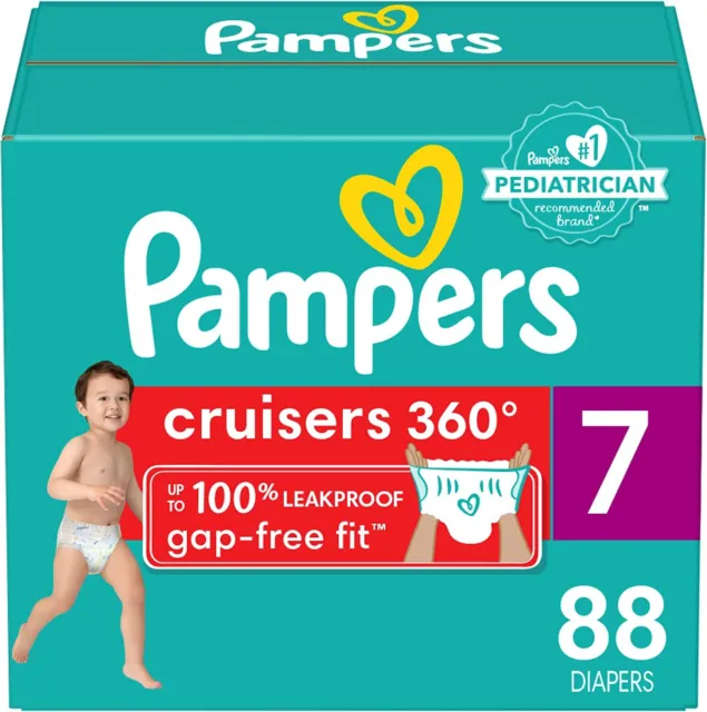 Pampers Cruisers 360 Diapers, Size 7 - 88 Ct. (41+ Lb.) - Brand New