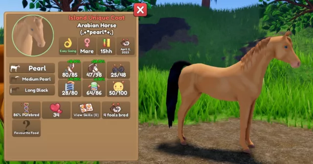 Roblox Wild Horse Islands 🐴 V1 Friesian 🤎 Chestnut Overo!