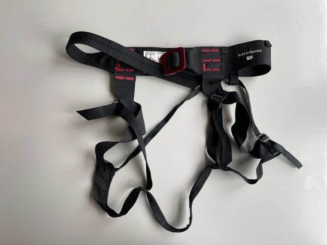 BLACK DIAMOND ROCK CLIMBING HARNESS BELT - Size S - Black and Red