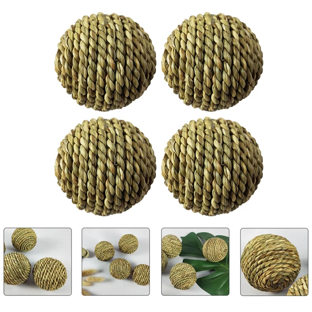 4pcs Wicker Rattan Balls Kaninchen Papagei Vogelspielzeug kauen Spielzeug Garten