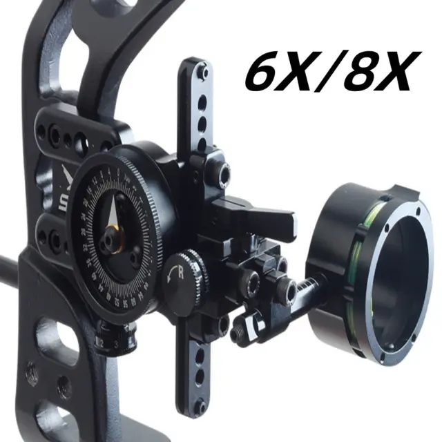 Bow Sight 0.019" Fiber Optic Single Pin Bow Sight Adjustable Aim Sight