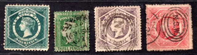 Australie NSW 1860-1863 S. C.141 Perf 12 S. C.157A Wmk 6 S. C.167, 170