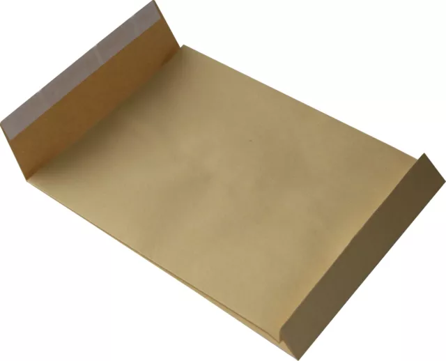 50 pz. borse pieghevoli DIN B4 marrone antistrappo filo rinforzato 130 gr. 40 mm pieghevoli