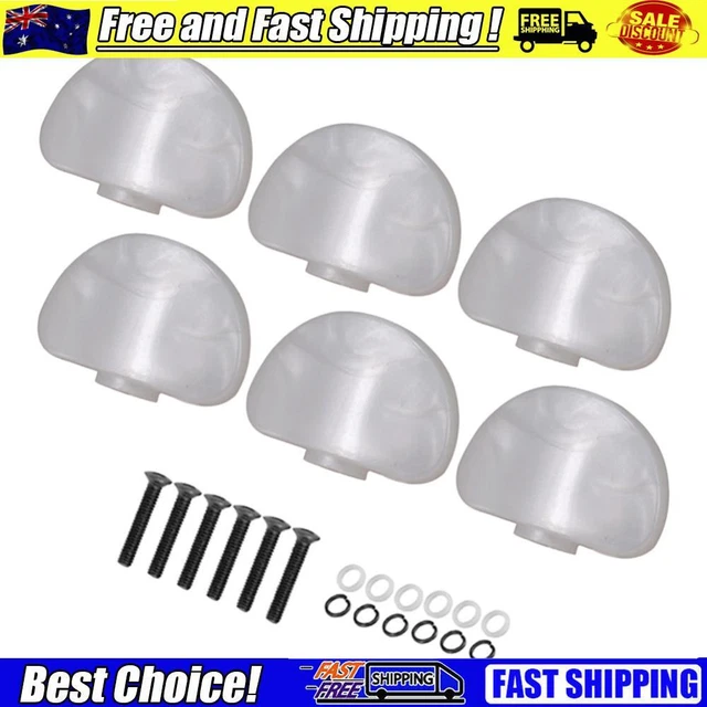 6Pcs Guitar Tuning Pegs Buttons Tuning Key Replacement with Black Srews (White)