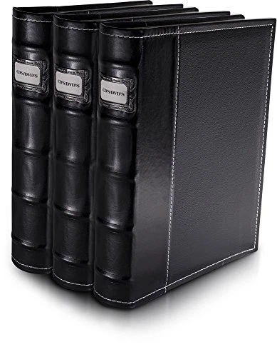 Black DVD Storage Binder Set - Stores Up to 144 DVDs, CDs, or Blu-Rays -