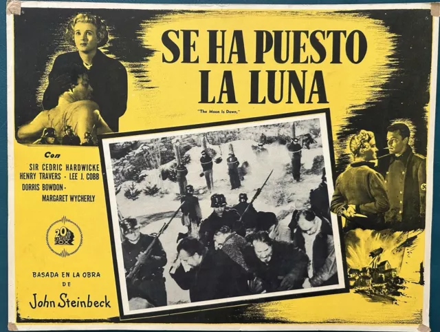 THE MOON IS DOWN John Steinbeck Sir Cedric Hardwicke MEXICAN LOBBY CARD