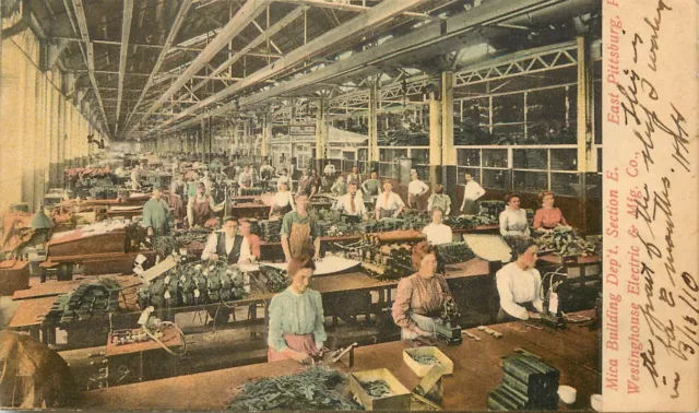 Postcard Factory Worker Mica Building Section E Westinghouse Electric Pittsburgh