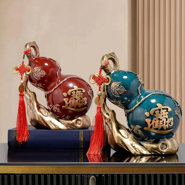 Statue Feng Shui Gourde Richesse Prospérité Sculpture Bonne Chance Figurine