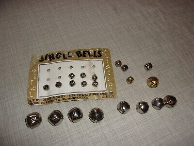 Vtg Sleigh Jingle Bells Christmas Ringing Craft Items 21 Total Silver Gold Tone