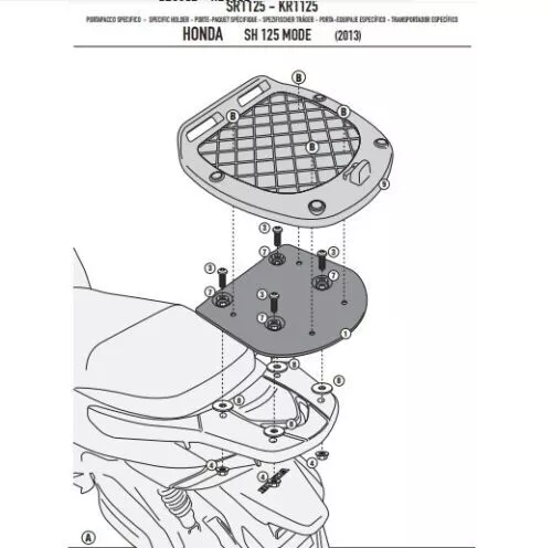 Givi SR1125 Attacco Posteriore Monolock Per Honda SH Mode 125 2013>2020