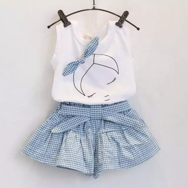 2PCS Baby Kids Girls Summer Outfits Toddler Top Shirt   Pants Shorts Clothes Set 2