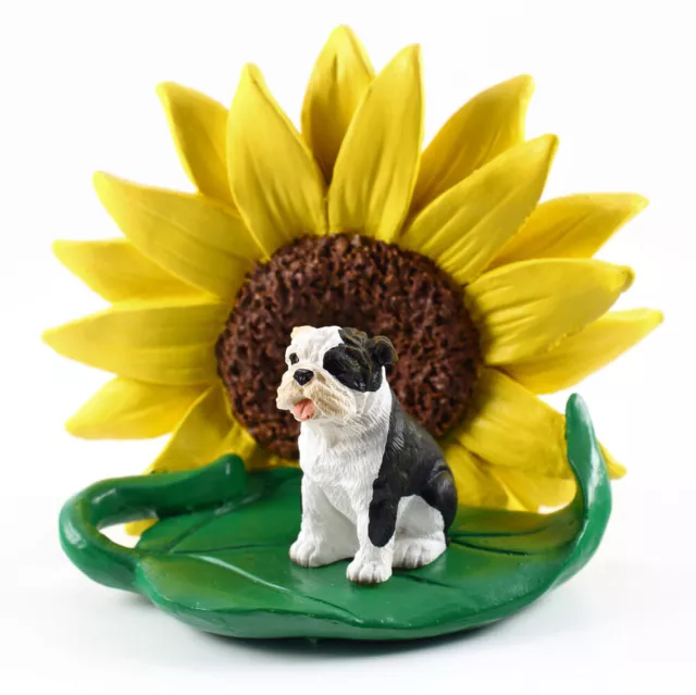 Bulldog Sunflower Figurine Brindle