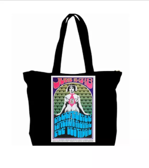 MOnterey Pop Festival Concert Poster Tote Bag All Purpose Bag Retro Classic