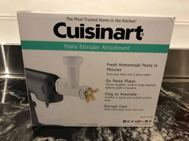 Cuisinart Pasta Maker Extruder Attachment PE-50 SEALED NEW IN FACTORY RETAIL BOX