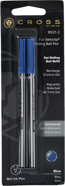 Cross Selectip Gel Rollerball Pen Refill - Blue - Dual Pack