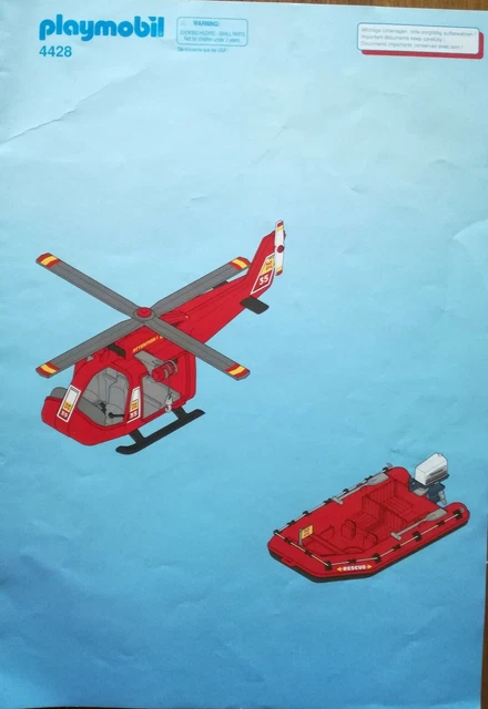 Playmobil 4428 - Set Sauvetage Hélicoptère Et Bateau - 4 Personnages