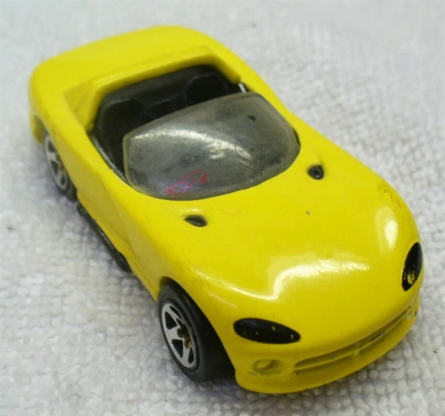 1992 HEISSRÄDER - 1/64 gelb Druckguss-Dodge Viper RT/10 Auto-Malaysia sehr guter Zustand +