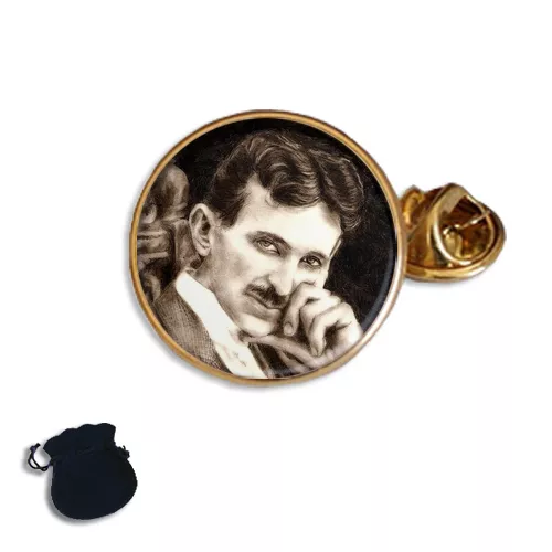 Nikola Tesla Erfinder Emaille Reversnadel Abzeichen Geschenk