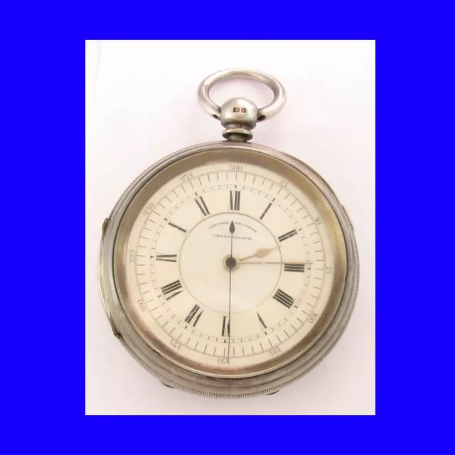 Superb Jewish Silver Fusee Rabinovitch of  Leeds Centre Sec's Chrono Watch 1901