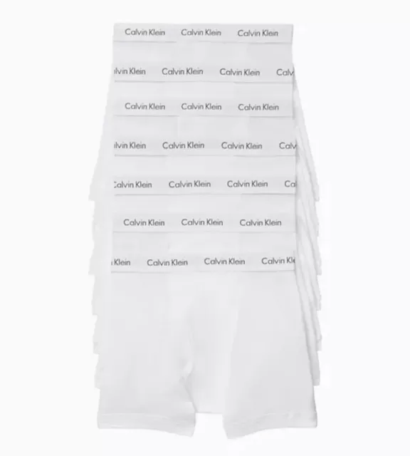 Calvin Klein Men's Underwear Cotton Classics 7-Pack Boxer Brief, White, XL