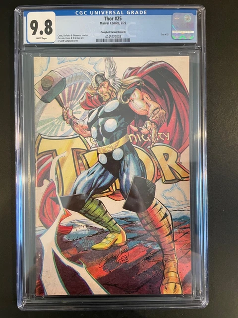THOR #25 BANNER OF WAR CGC 9.8 **1:100 J Scott Campbell VIRGIN VARIANT** RARE NM