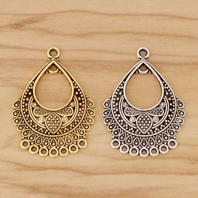 10 Silver/Gold Boho Chandelier Connector Charms Pendants For Earring Making