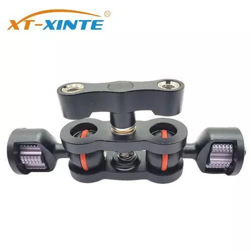 XT-XINTE Upgraded Articulating Magic Arm Double 1/4 Ball Head Adapter Crab Clamp