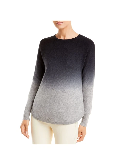 Designer Brand Womens Gray Cashmere Long Sleeve Wear To Work Sweater XS