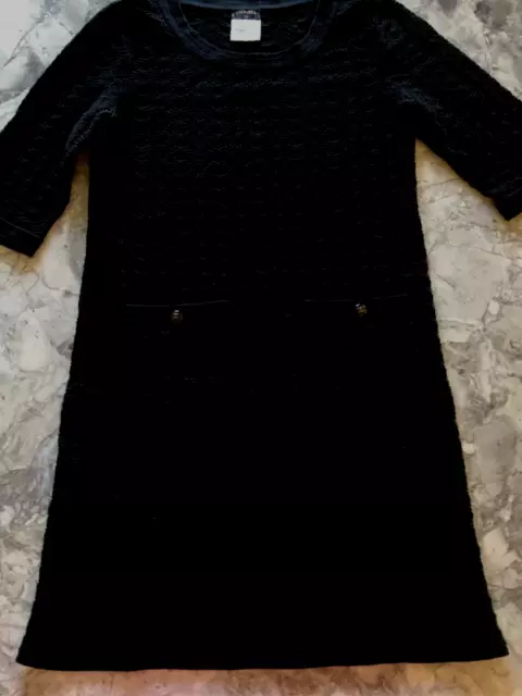 $4850 NEW w TAGS NWT Chanel Classic Tweed Knee Dress Black Cotton Lining CC  36
