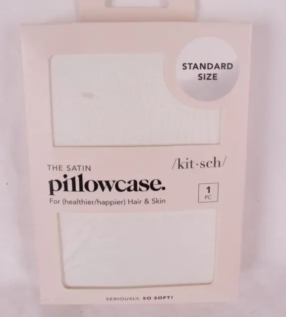 Kitsch Beauty The Satin Pillowcase - Standard - Ivory: TWO pillowcases